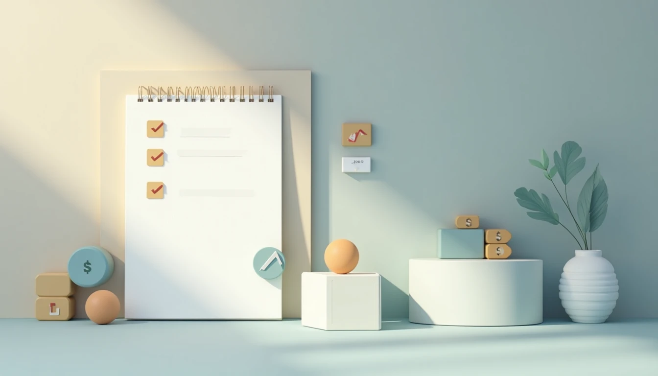 Abstrakter Beobachtungspfad für Währungen mit Notizbuch und Kalender