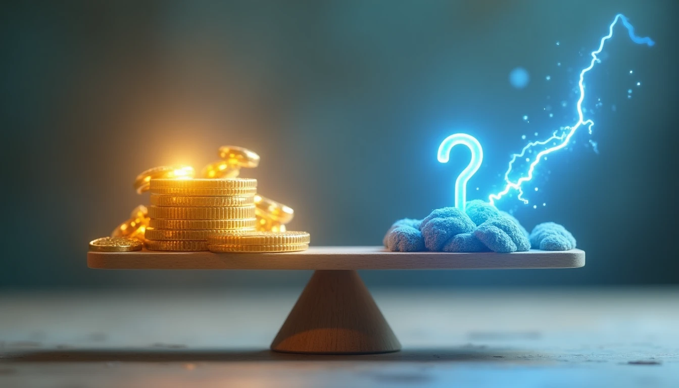 Eine Waage symbolisiert Chancen und Risiken von Finanzprodukten