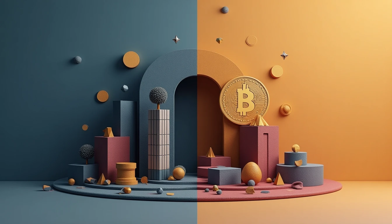 Visueller Vergleich zwischen tokenisierten Vermögenswerten und einer klassischen Kryptowährung